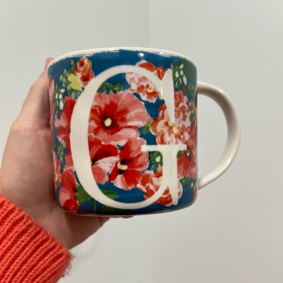 Anthropologie Home Dawn Monogram G Coffee Tea Mug - Picture 3 of 8